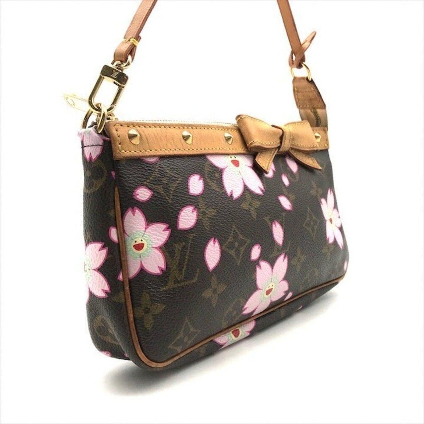 Louis Vuitton Monogram Cherry Blossom Pochette Takashi Murakami Handbag Brown - The Reluxe