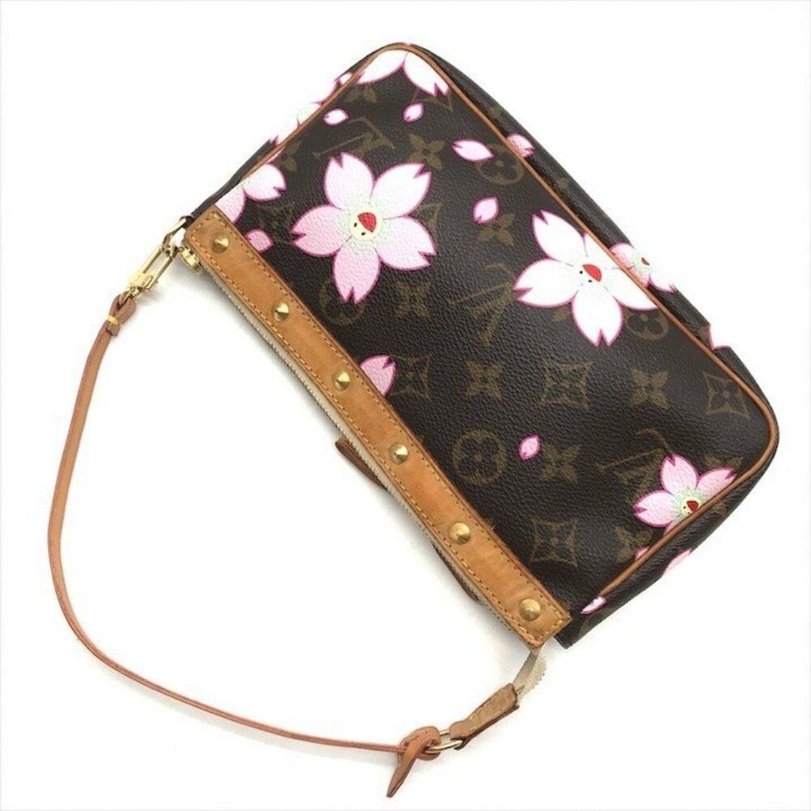 Louis Vuitton Monogram Cherry Blossom Pochette Takashi Murakami Handbag Brown - The Reluxe