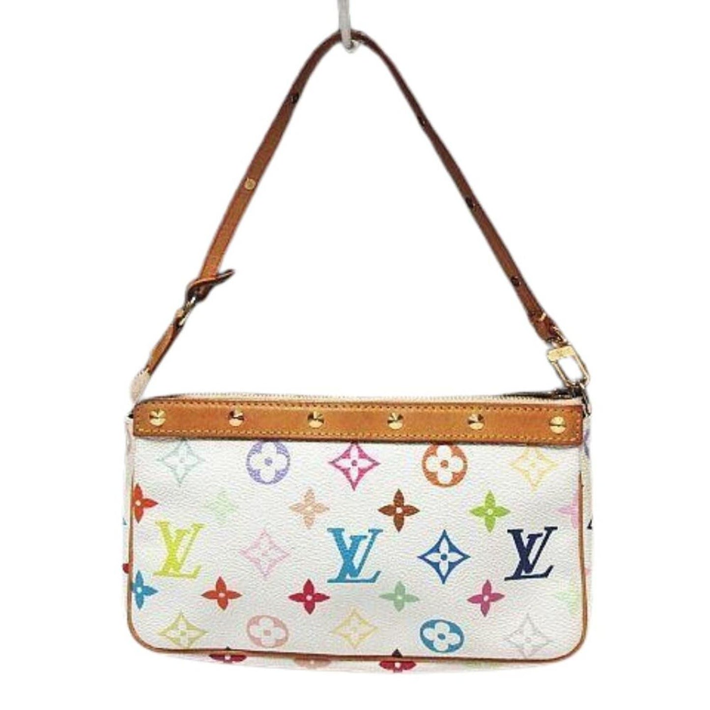 Louis Vuitton Monogram Multicolor Murakami Pochette Pouch Bag Accessories White - The Reluxe