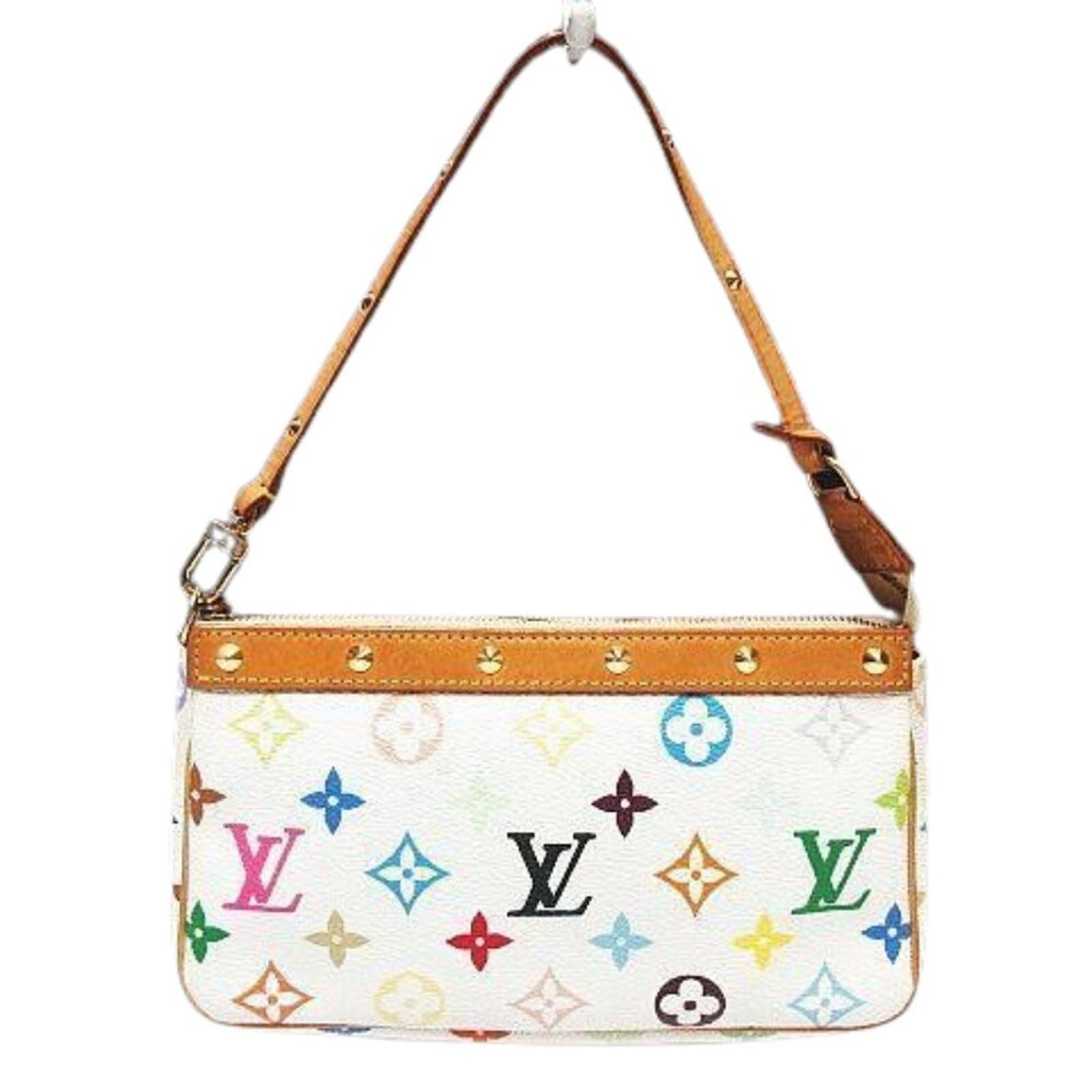 Louis Vuitton Monogram Multicolor Murakami Pochette Pouch Bag Accessories White - The Reluxe