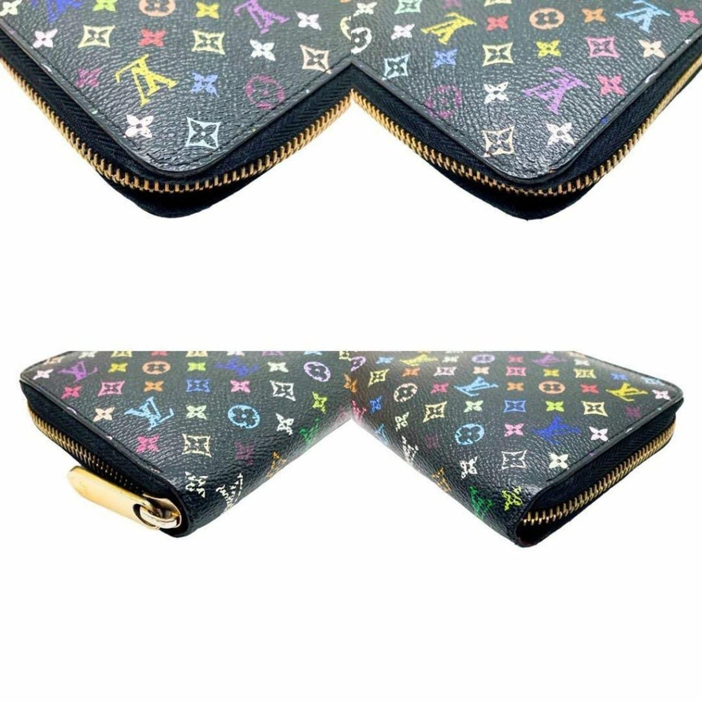 Louis Vuitton Monogram Multicolor Zippy Wallet Black Pink - The Reluxe