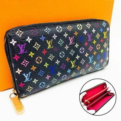 Louis Vuitton Monogram Multicolor Zippy Wallet Black Pink - The Reluxe