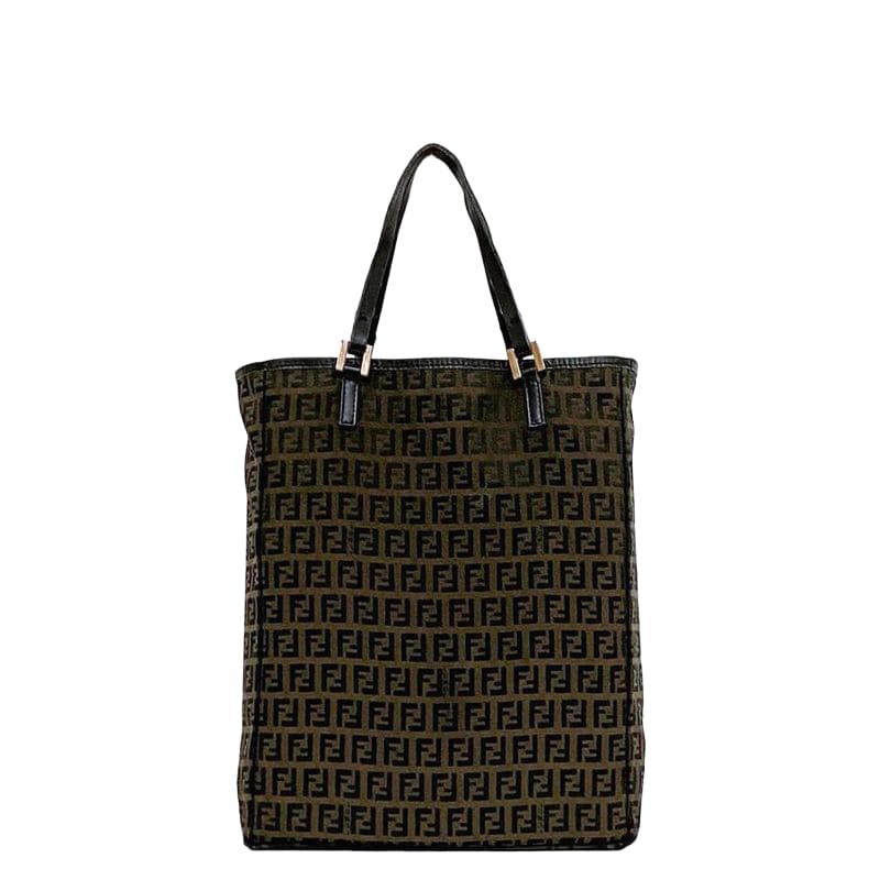 Fendi Tote Bag Ec21843 Brown Black Zucchino