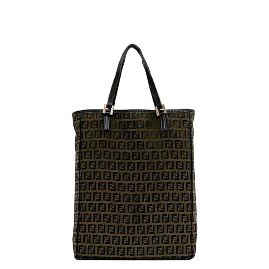 Fendi Tote Bag Ec21843 Brown Black Zucchino