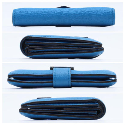 Hermes Bearn Mini Chevre Bifold Wallet Blue — view 9