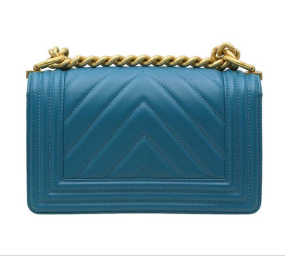 Chanel Boy Leather Chain Shoulder Bag — view 2