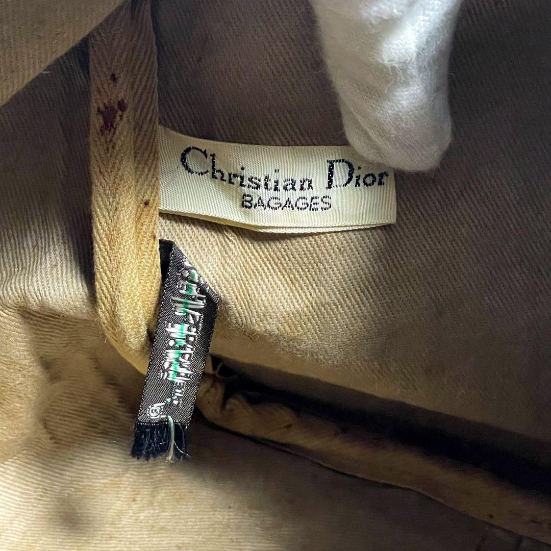 Dior Trotter Canvas Leather Boston Bag Hand Brown