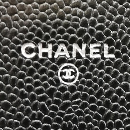 Chanel Caviar Quilted Wallet Black Silver — view 5