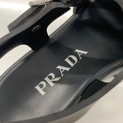 Prada Monolith Rubber Triangle Logo Sandals Black — view 8