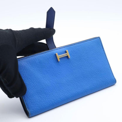 Hermes Bearn Wallet Bull Blue — view 2