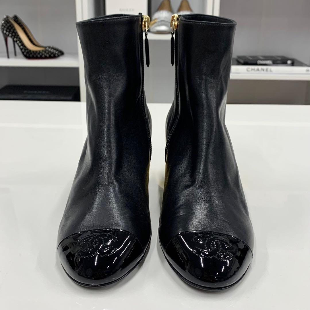 Chanel Nylon CC Logo Quilted Pocket Long Boots — view 7