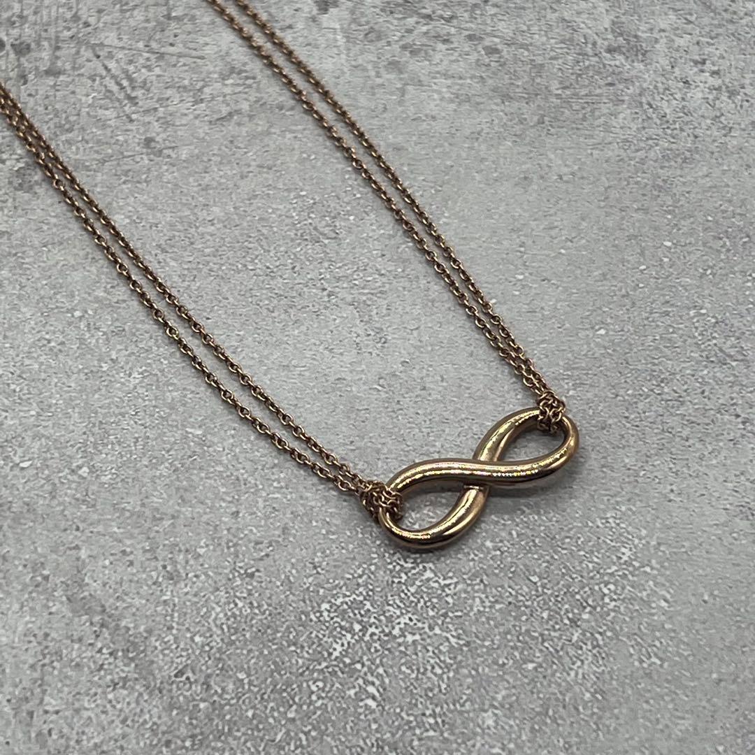 Tiffany & Co Infinity Double Chain Necklace Gold Rubedo