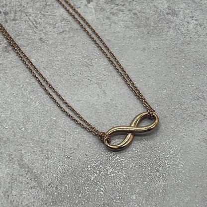 Tiffany & Co Infinity Double Chain Necklace Gold Rubedo