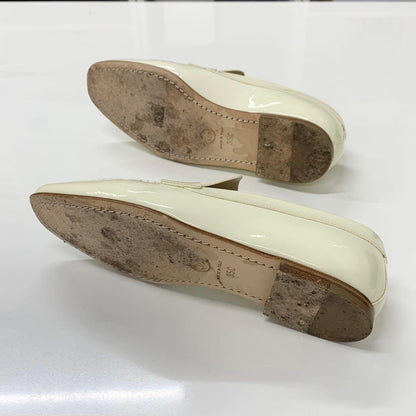 Chanel CC Logo Patent Loafers Ivory — view 6