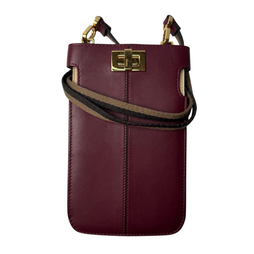 Fendi Peekaboo Leather Phone Pouch — view 2