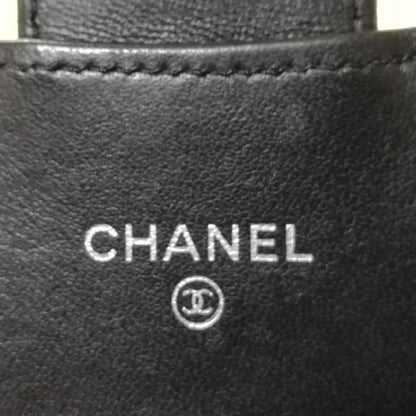 Chanel Caviar Leather Quilted Wallet Black Silver — view 5