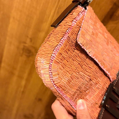 Fendi Baguette Shoulder Bag Sequin Pink — view 3