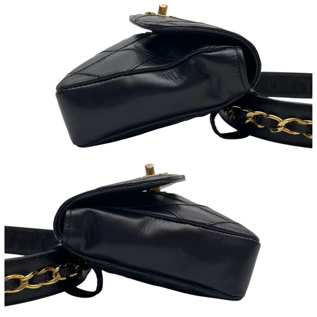 Chanel Bicolor Quilted Lambskin Waist Belt Bag Black — view 4