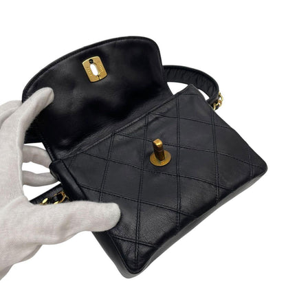 Chanel Bicolor Quilted Lambskin Waist Belt Bag Black — view 7