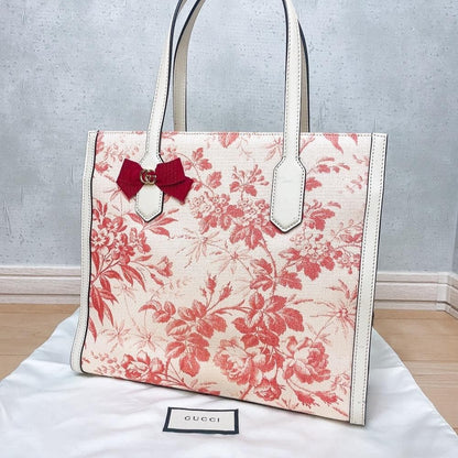 Gucci Tote Leather White Ribbon