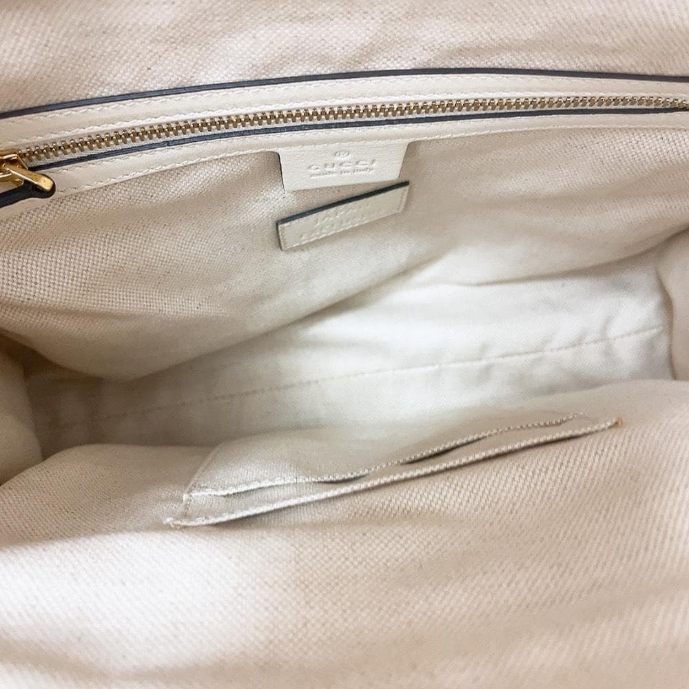 Gucci Tote Leather White Ribbon — view 9