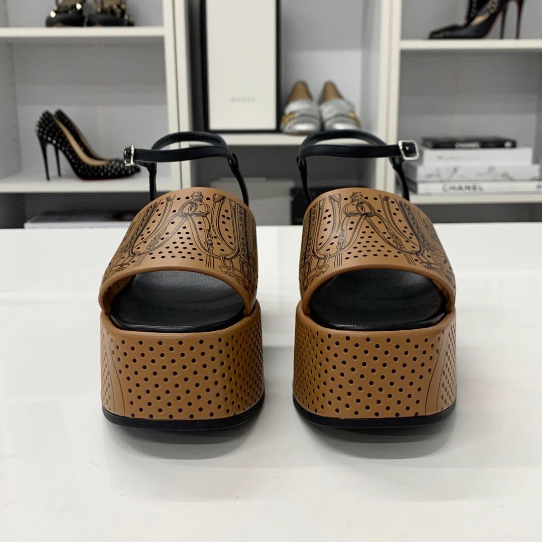 Hermes Cervera Bride de Gala Eyeliner Perforet Leather Sandals