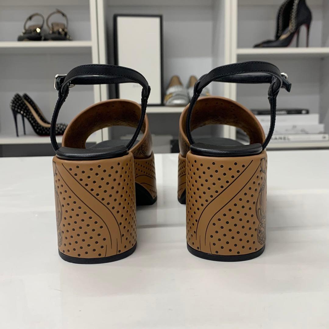 Hermes Cervera Bride de Gala Eyeliner Perforet Leather Sandals