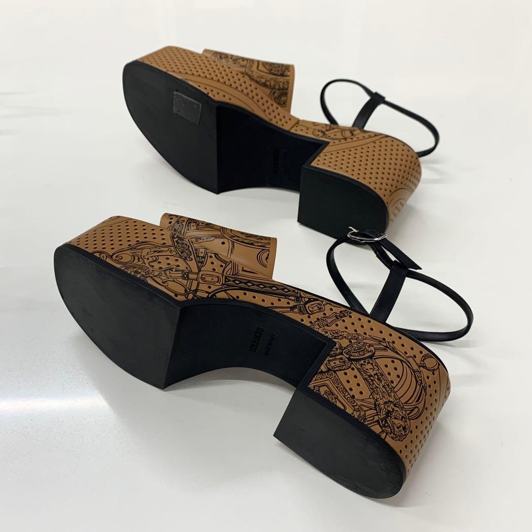 Hermes Cervera Bride de Gala Eyeliner Perforet Leather Sandals