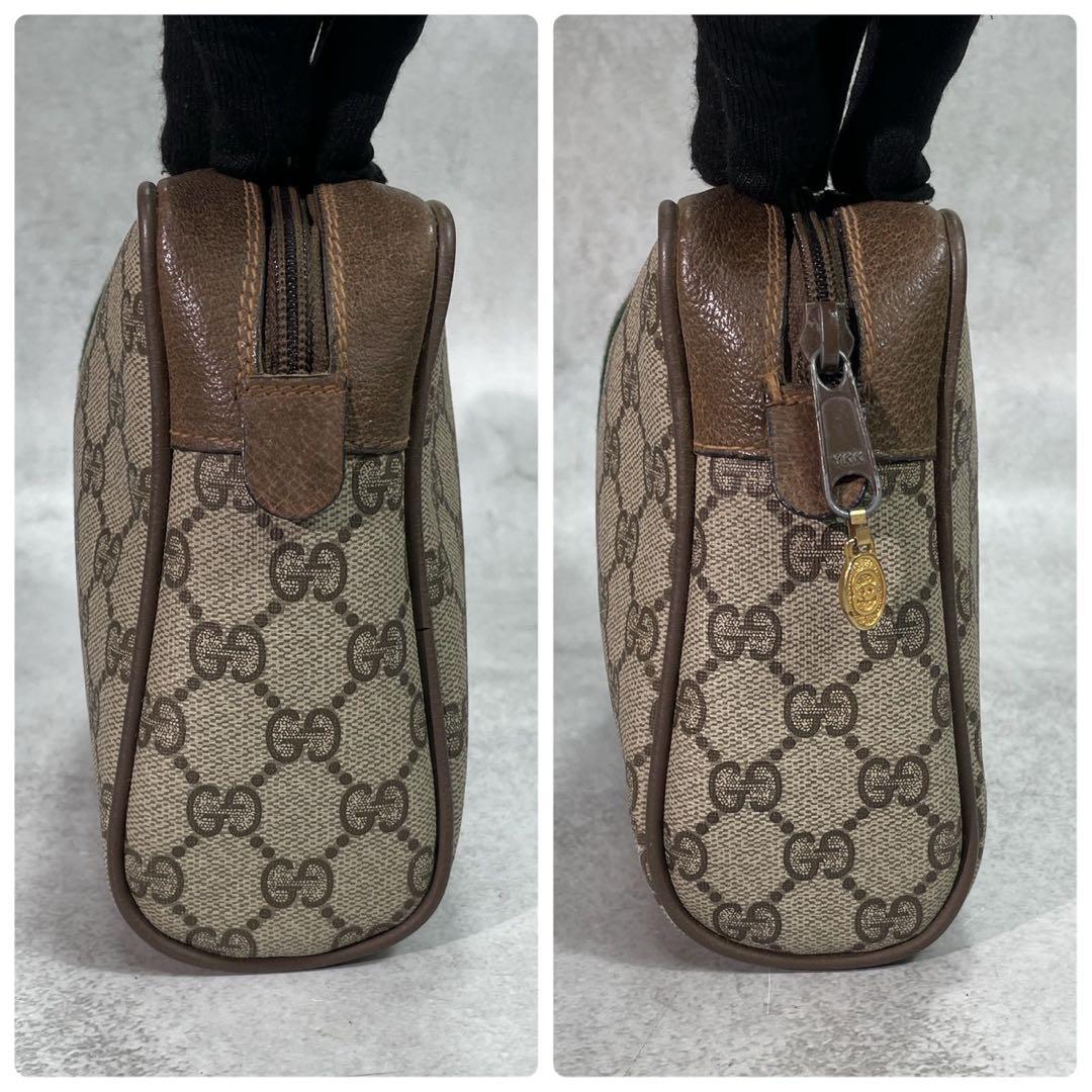 Gucci GG Sherry Line Clutch Brown Logo Leather — view 5