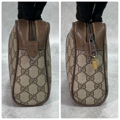 Gucci GG Sherry Line Clutch Brown Logo Leather — view 5