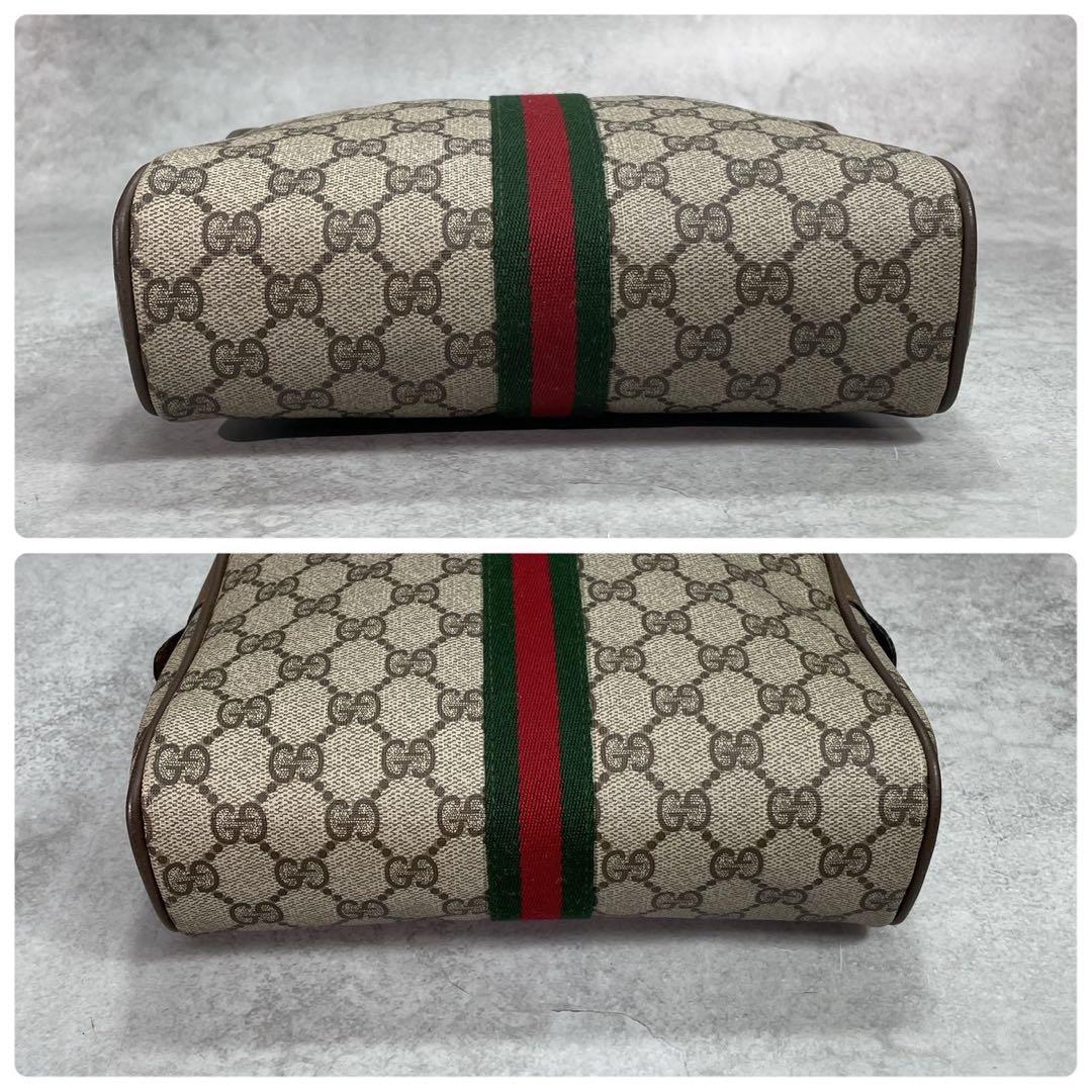 Gucci GG Sherry Line Clutch Brown Logo Leather — view 6