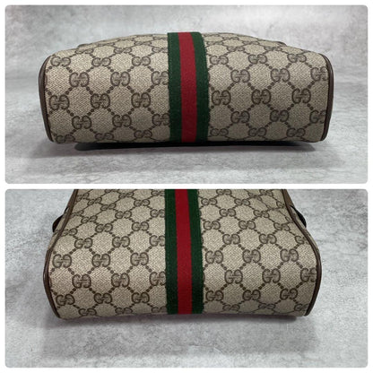 Gucci GG Sherry Line Clutch Brown Logo Leather — view 6