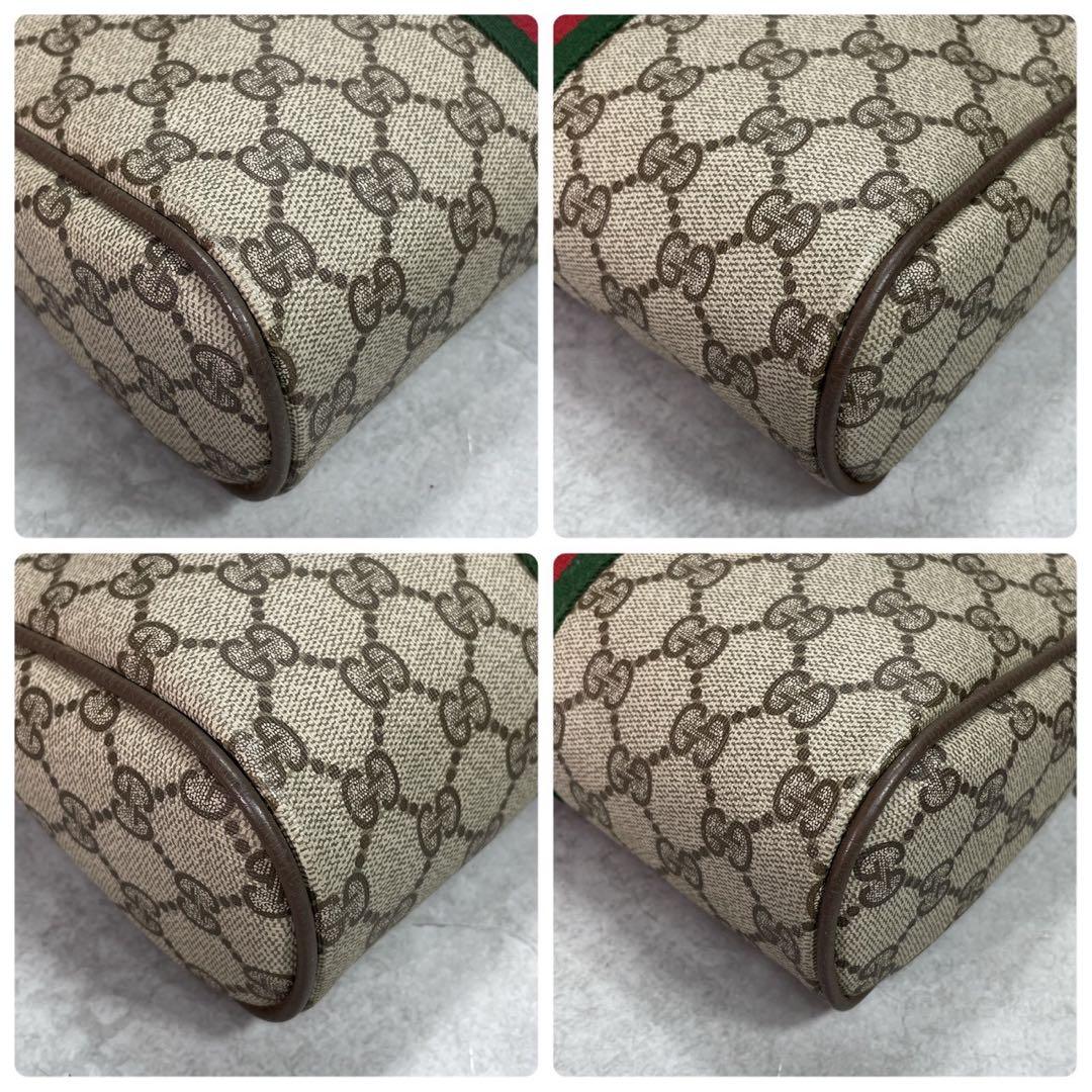 Gucci GG Sherry Line Clutch Brown Logo Leather — view 7