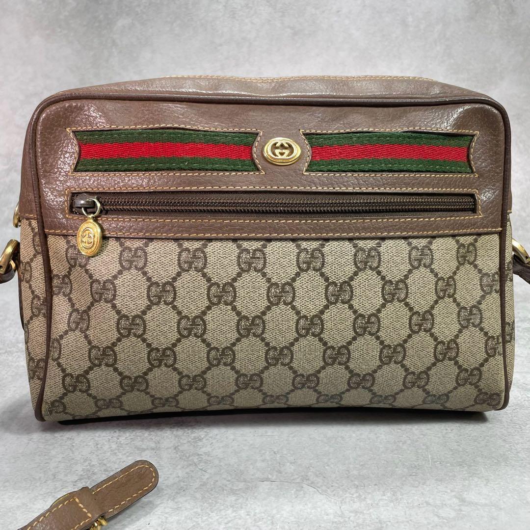 Gucci GG Sherry Line Shoulder Bag Brown Leather — view 2