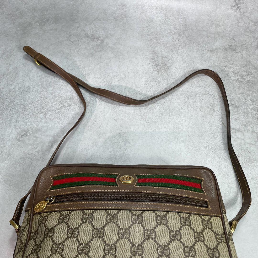 Gucci GG Sherry Line Shoulder Bag Brown Leather — view 4