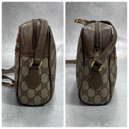 Gucci GG Sherry Line Shoulder Bag Brown Leather — view 7