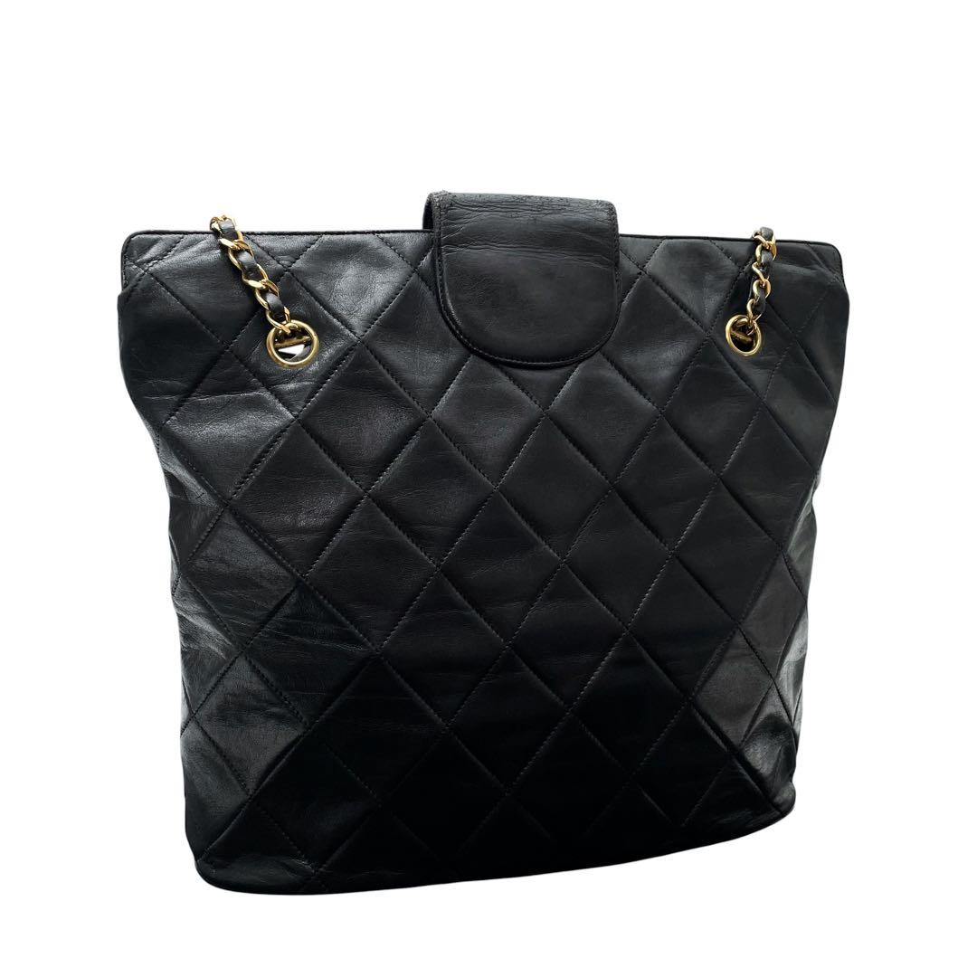 Chanel Lambskin Quilted Chain Shoulder Tote CC Logo — view 2
