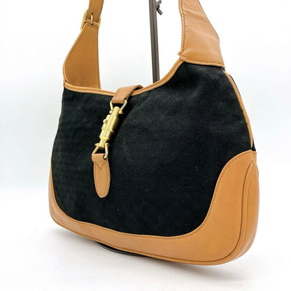 Gucci Shoulder Bag Jackie Line Micro GG Canvas Black