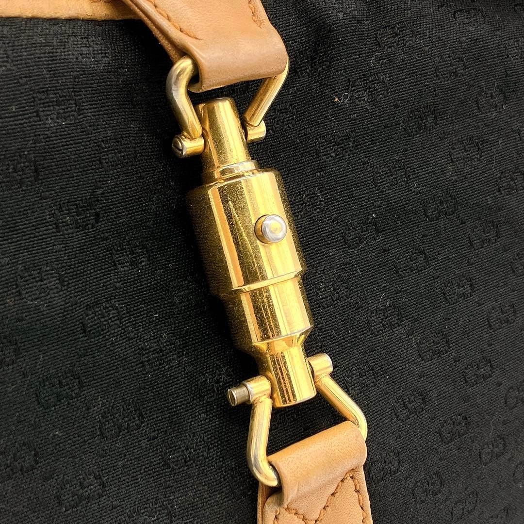 Gucci Shoulder Bag Jackie Line Micro GG Canvas Black