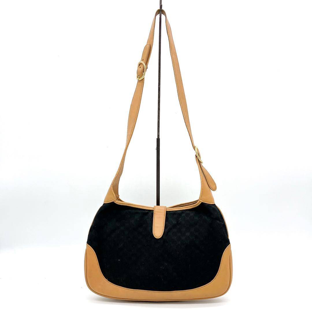 Gucci Shoulder Bag Jackie Line Micro GG Canvas Black