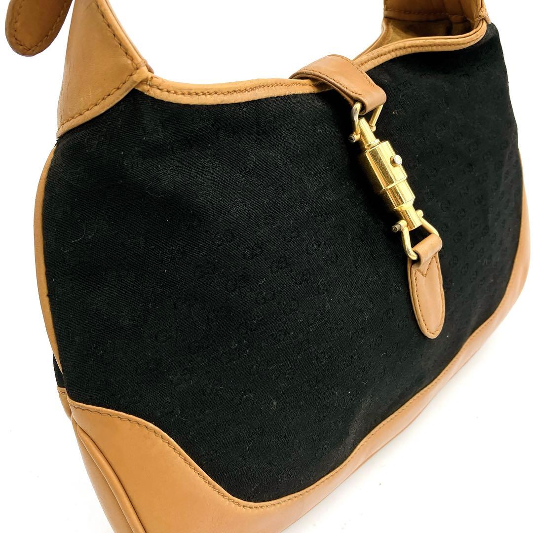 Gucci Shoulder Bag Jackie Line Micro GG Canvas Black