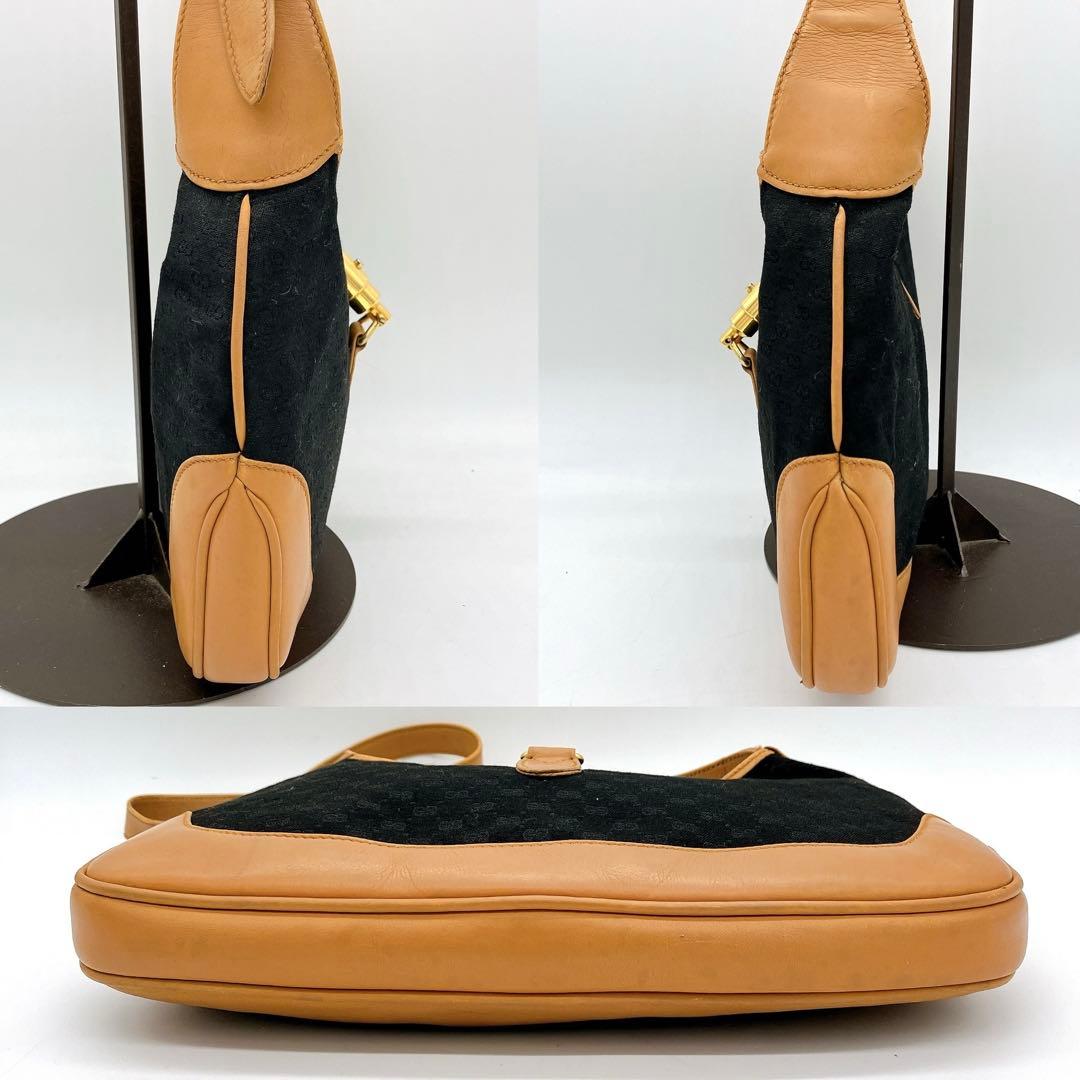 Gucci Shoulder Bag Jackie Line Micro GG Canvas Black