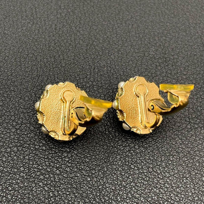 Chanel CC Logo Earrings Faux Pearl Gold — view 5