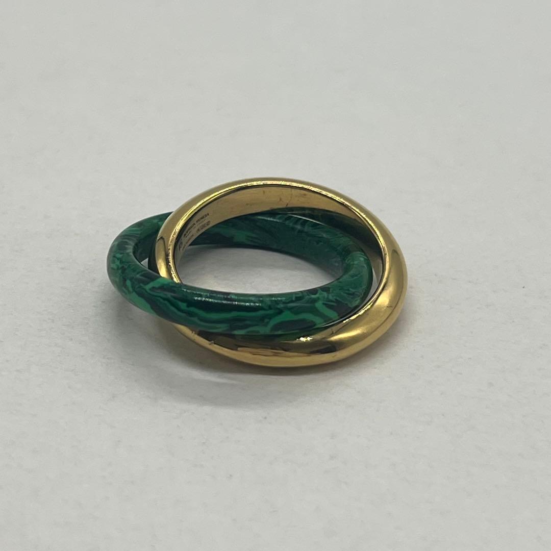 Bottega Veneta Interlocking Double Ring Malachite — view 4