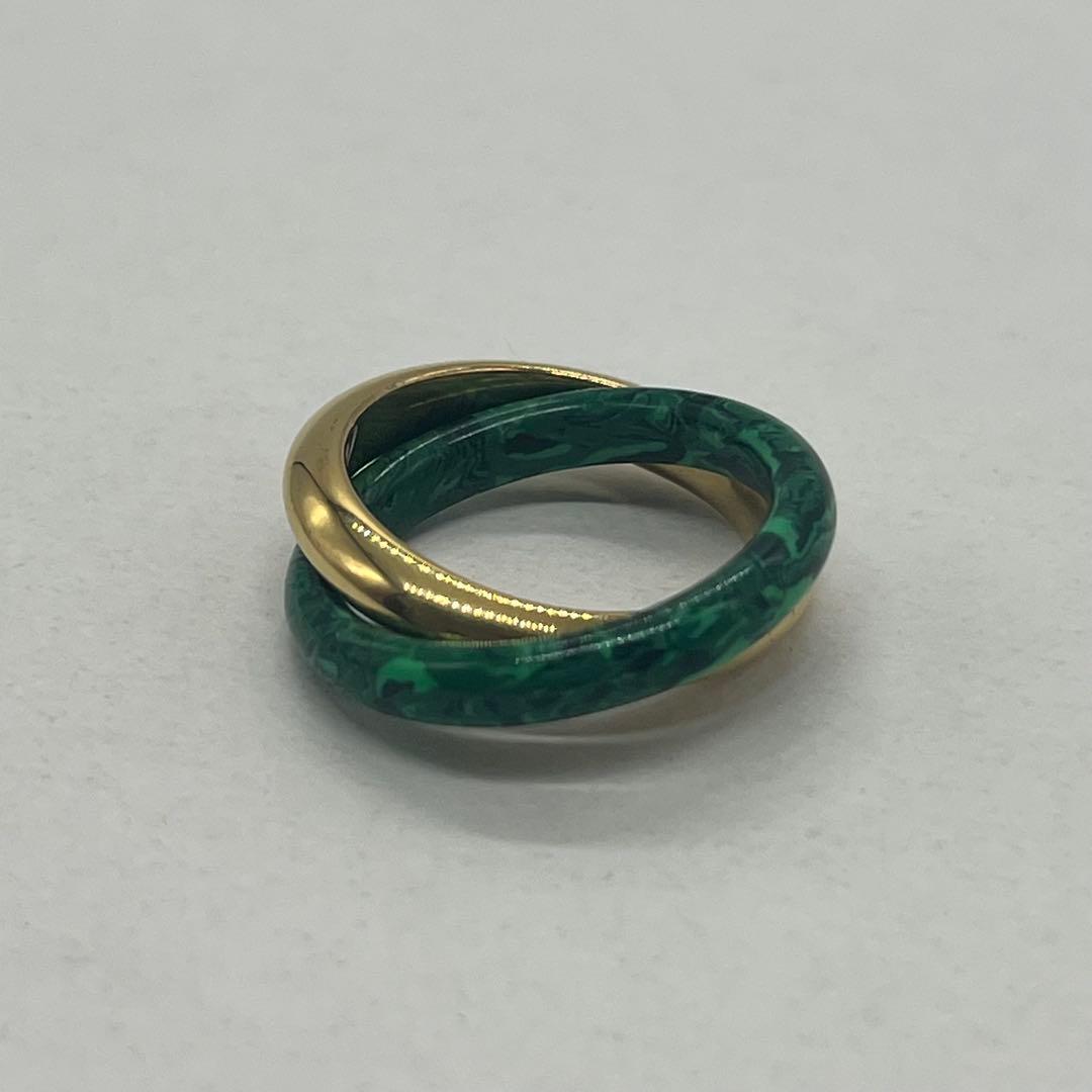 Bottega Veneta Interlocking Double Ring Malachite — view 5