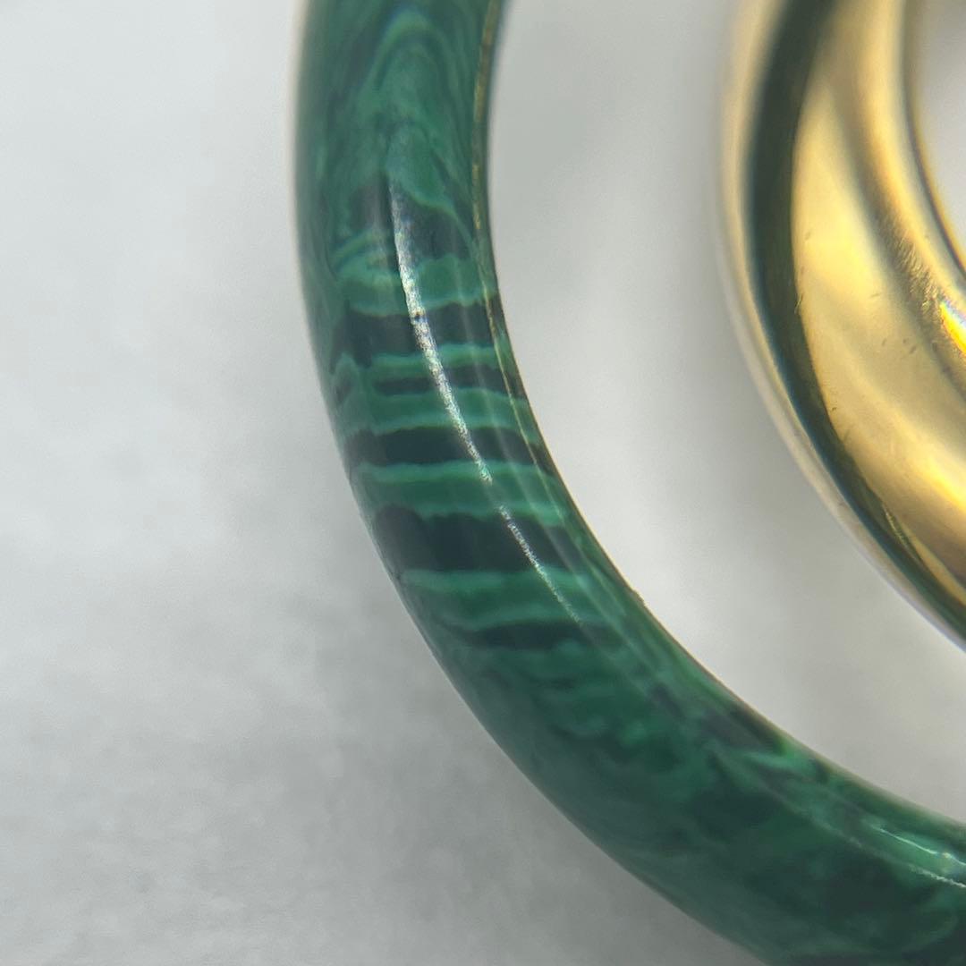 Bottega Veneta Interlocking Double Ring Malachite — view 9