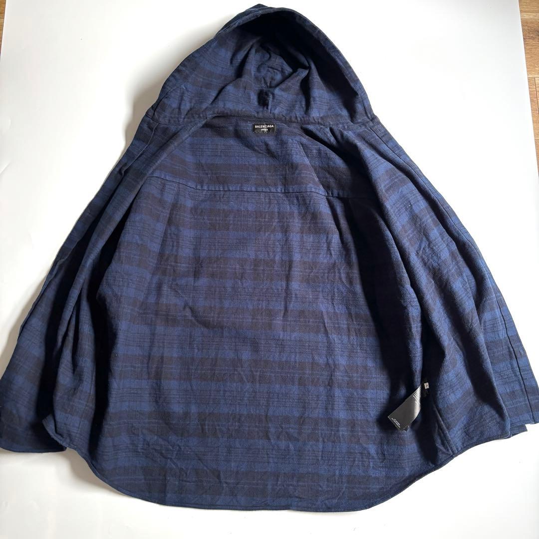 Balenciaga 22 AW Hoodie Check Shirt Large — view 5