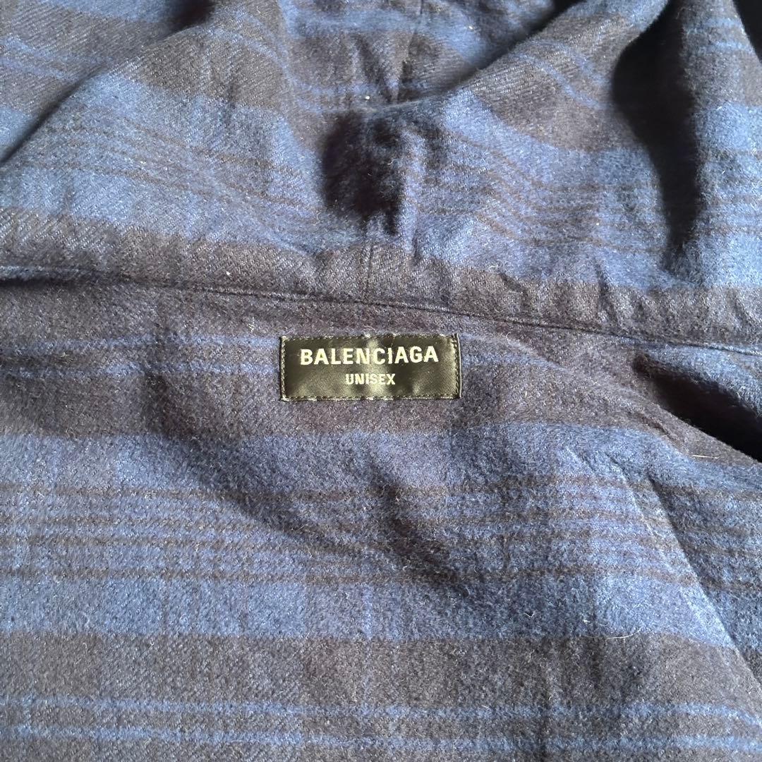 Balenciaga 22 AW Hoodie Check Shirt Large — view 6