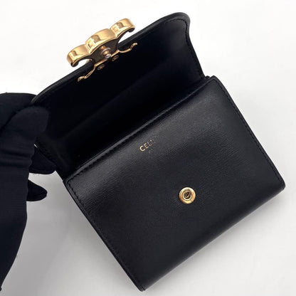 Celine Small Flap Wallet Triomphe Trifold Black — view 3
