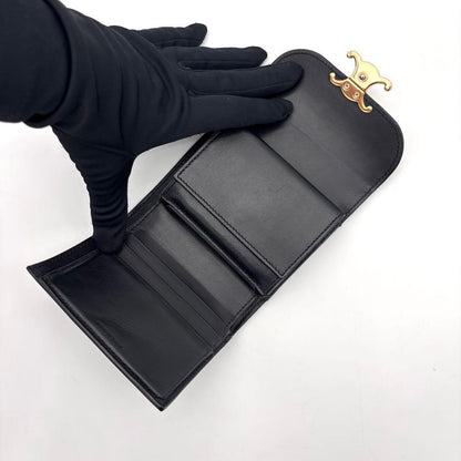 Celine Small Flap Wallet Triomphe Trifold Black — view 4